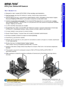 MRM-7650 H70 H2 Fuel Station Particulate Sampler cover